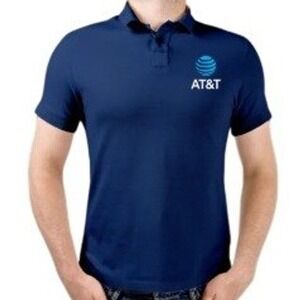 AT & T Navy Blue Polo Shirt Size Medium
